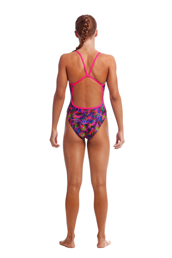 Shaded Palms | Girls Single Strap One Piece