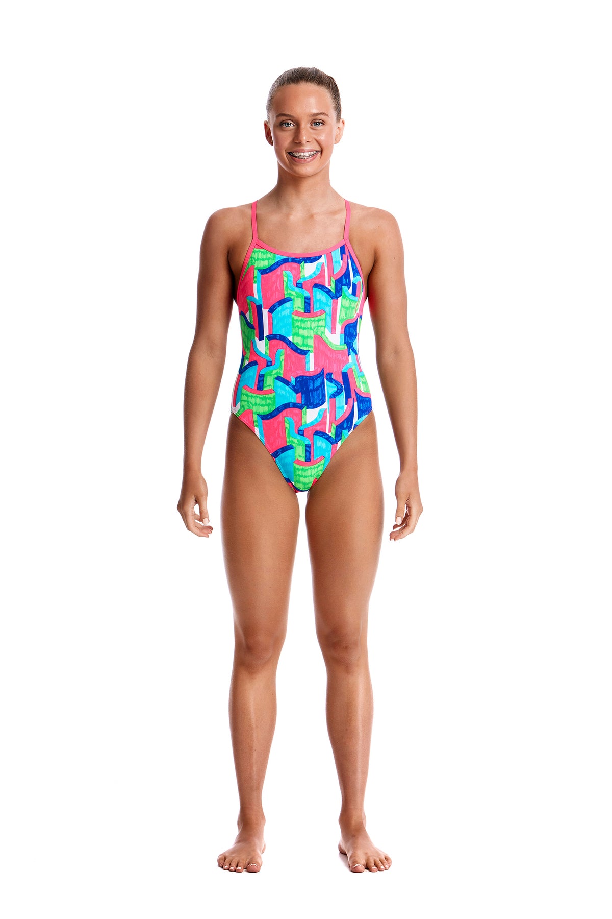 TEXTA TOWERS | GIRLS SINGLE STRAP ONE PIECE