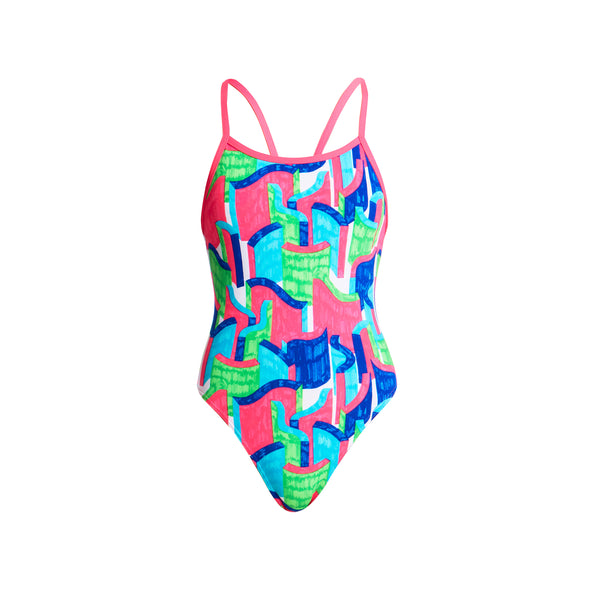 TEXTA TOWERS | GIRLS SINGLE STRAP ONE PIECE