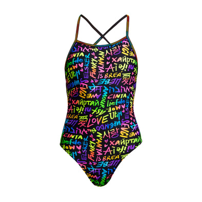 Funkita Girl's Eco Wing Tips Diamond Back One Piece Swimsuit - Ly