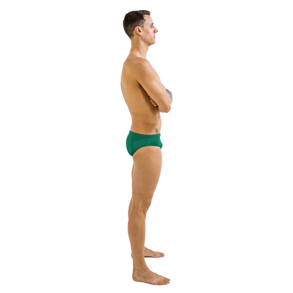 Maze Green Brief | Durable Training and Competition Swimwear