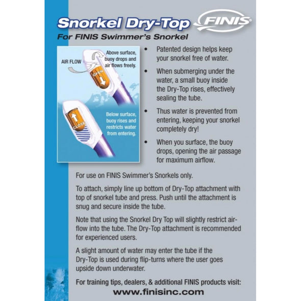 Snorkel Dry Top | Compatible with the Swimmer's Snorkel & Glide Snorkel