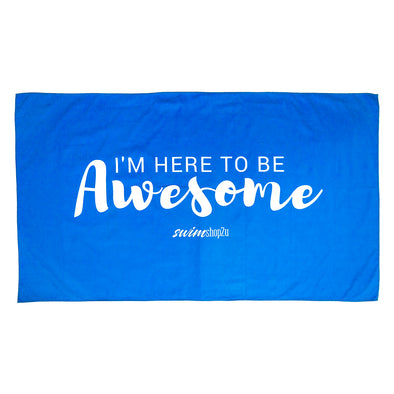 I'm Here To Be Awesome Microfibre Towel (Blue)