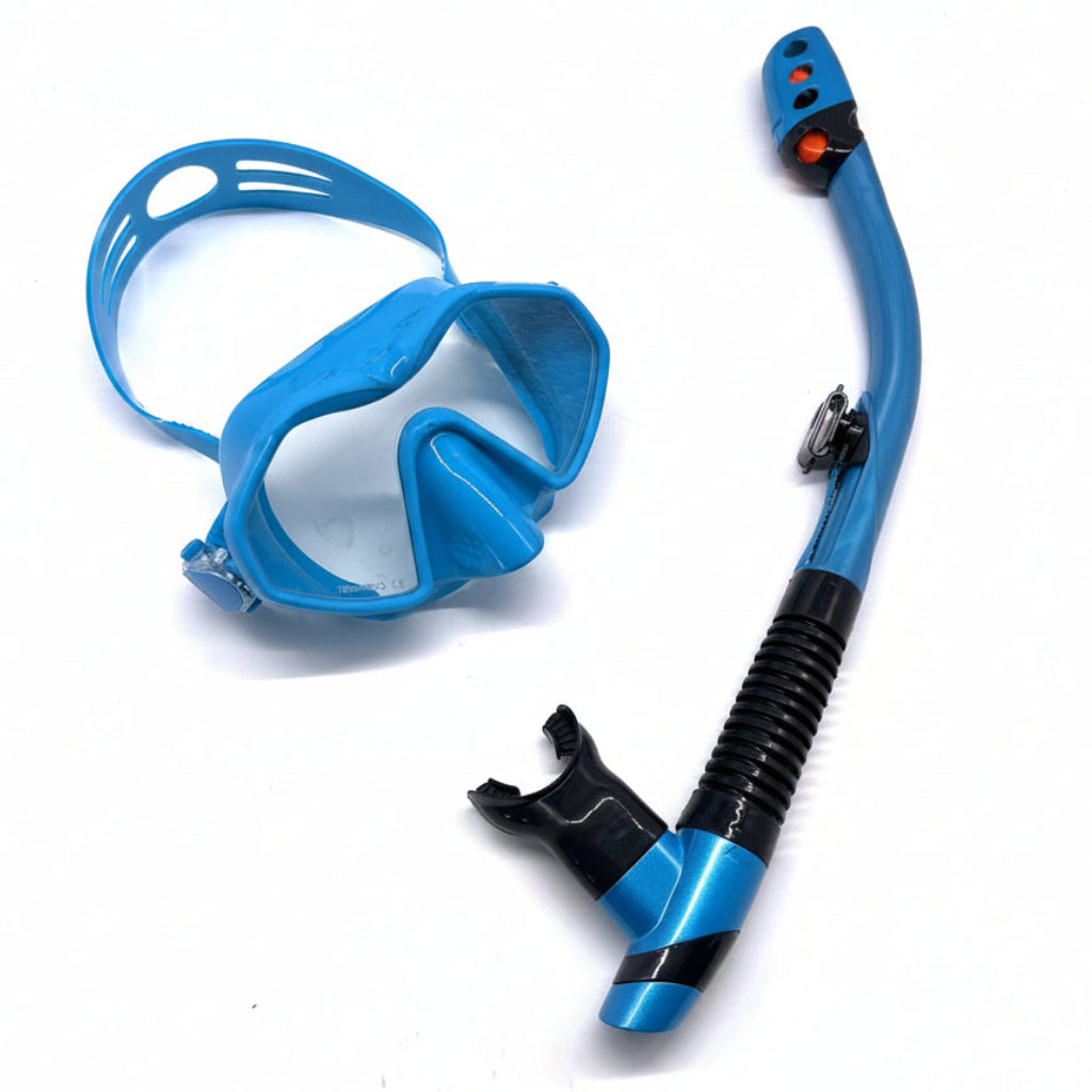 Adult Snorkelling Mask & Snorkel Set | Silicone, Tempered Glass & Dry-Top Snorkel