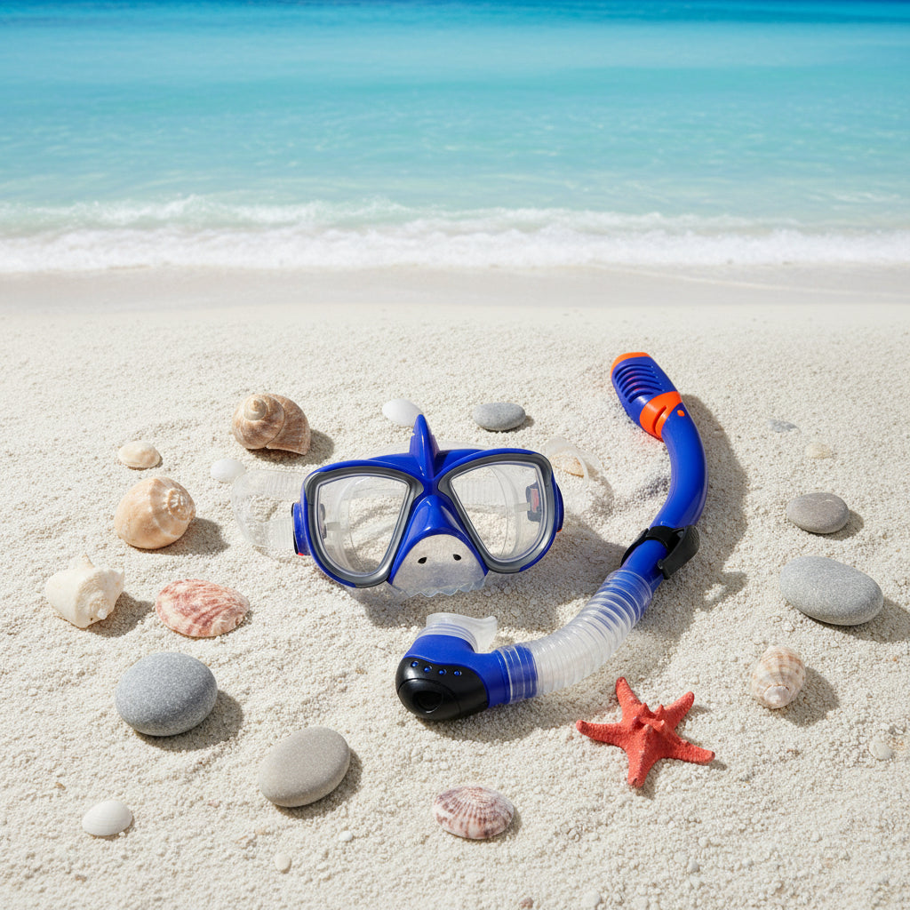 Kids Snorkelling Mask & Snorkel Set | Silicone, Tempered Glass & Dry-Top Snorkel